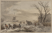 W 059
<br/>
Winterlandschap met bevroren Kromme Mijdrecht
<br/>
<em>Drielst, Egbert van (1745-1818)</em>